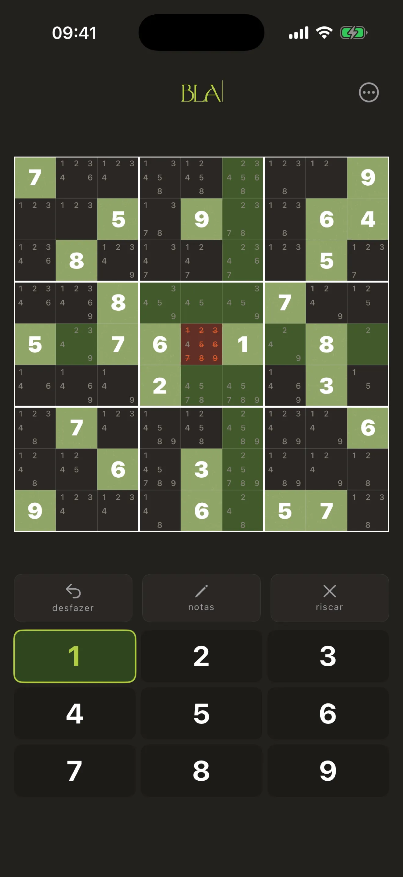 Sudoku BLA em português, captura de tela 13 de 13